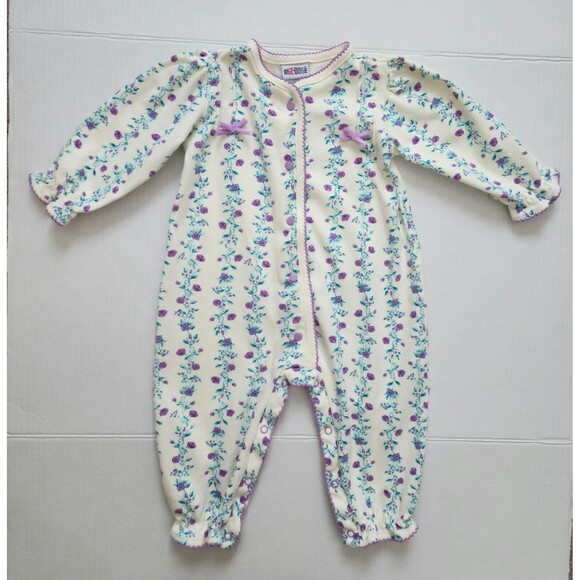 Baby Girl Clothes Lot - 2 Cotton Romper Jumpers & 1 Hooded Cardigan Playwear 12M - Picture 2 of 16